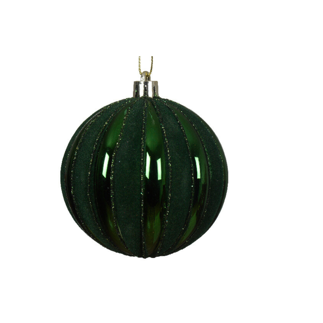 Flocked shatterproof swirl bauble