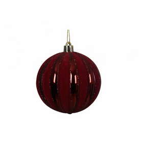 Flocked shatterproof swirl bauble