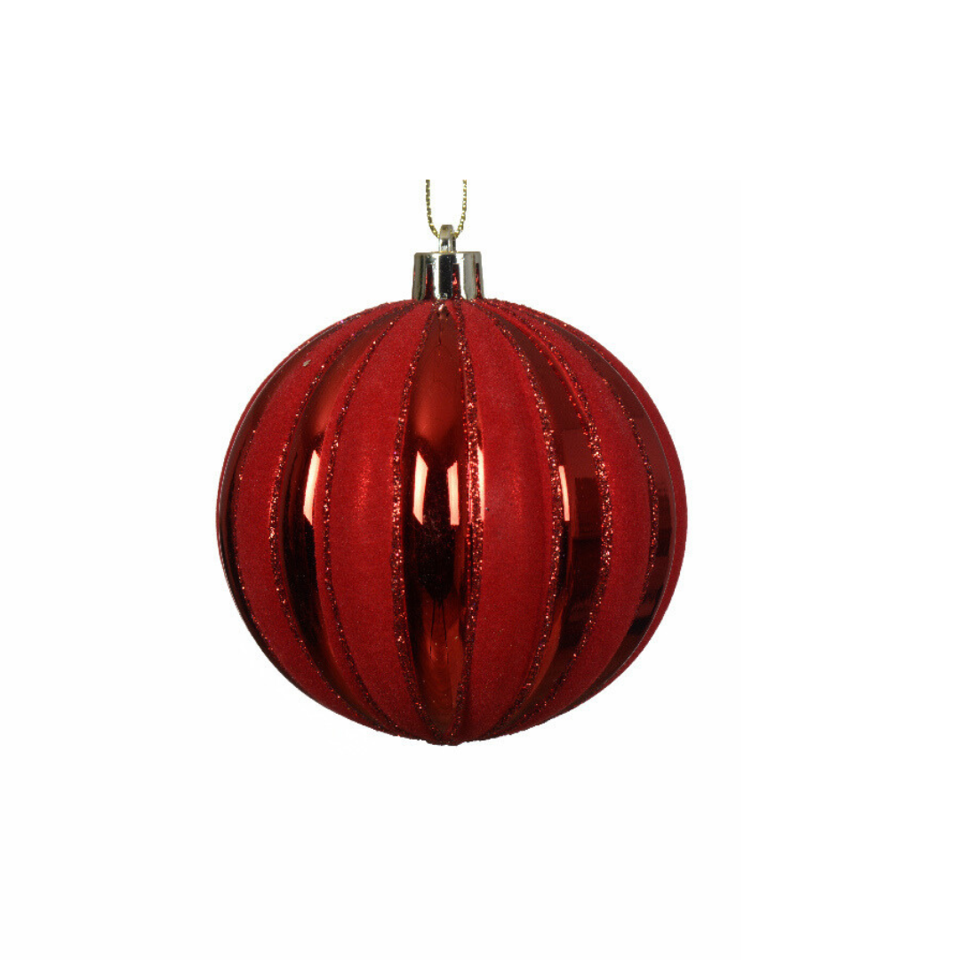 Flocked shatterproof swirl bauble