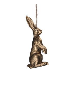 Antique Gold Resin Hare Dec