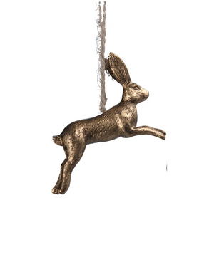 Antique Gold Resin Hare Dec