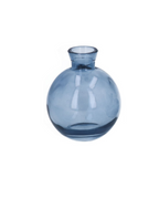 Mini clear blue glass bud vase