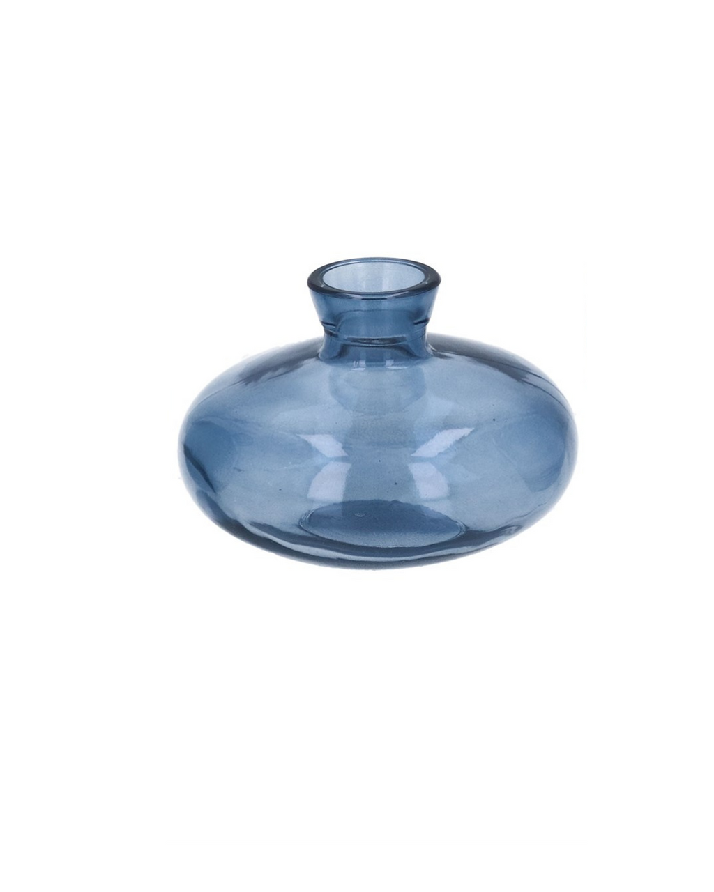 Mini clear blue glass bud vase