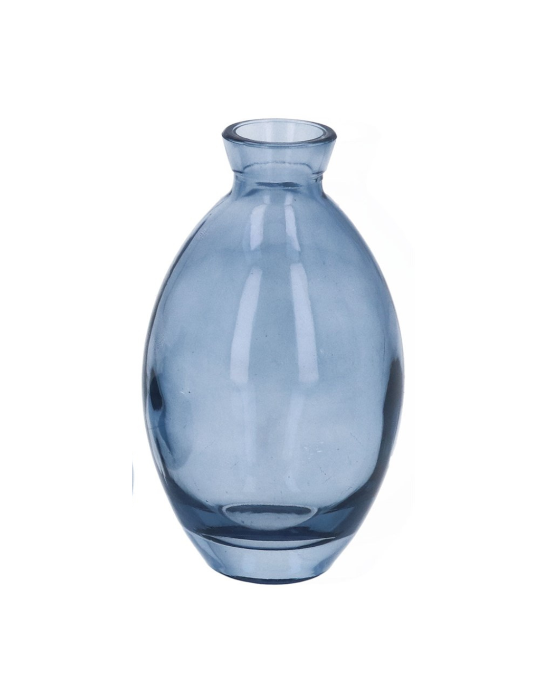 Mini Clear Blue Glass Bud Vase, 3as