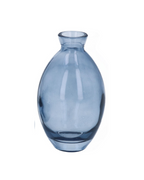 Mini clear blue glass bud vase