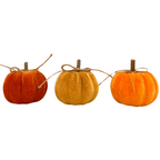 Small orange and brown velvet pumpkins