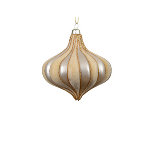 Onion shaped flocked bauble