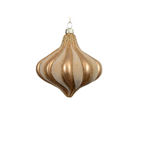 Onion shaped flocked bauble