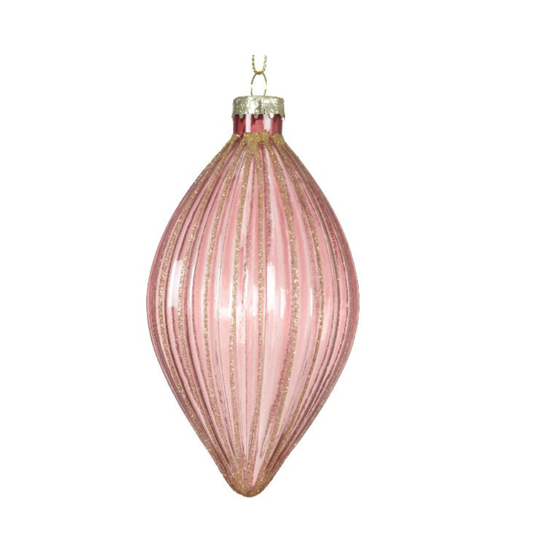 Ribbed baubles with glitter detail