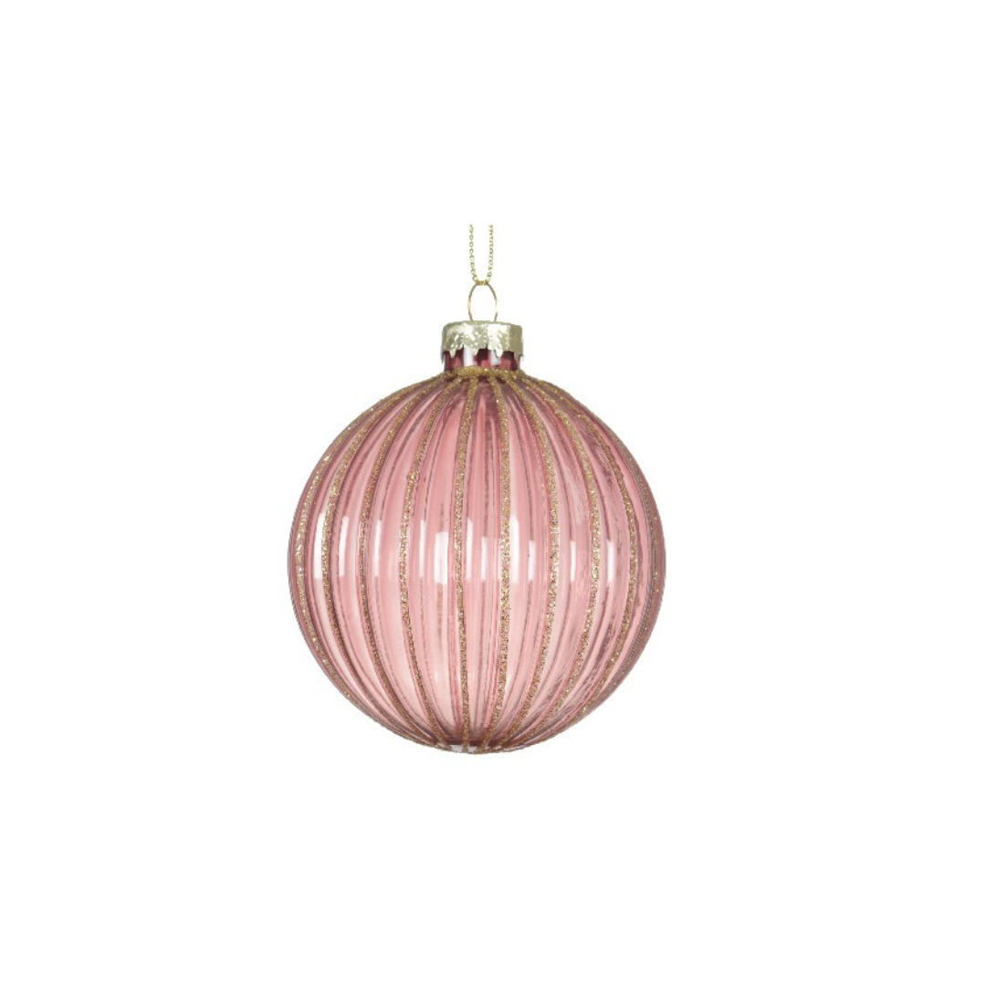 Ribbed baubles with glitter detail