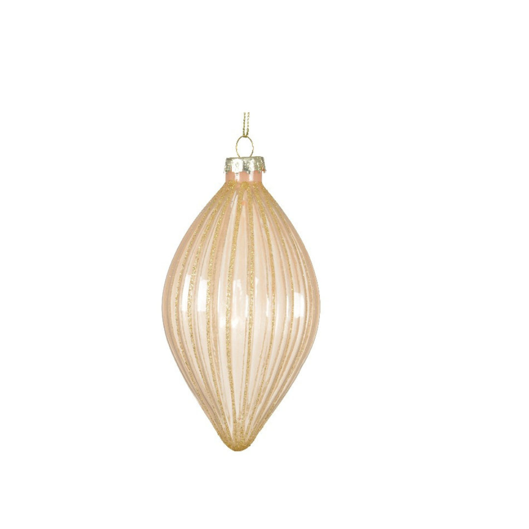 Ribbed baubles with glitter detail