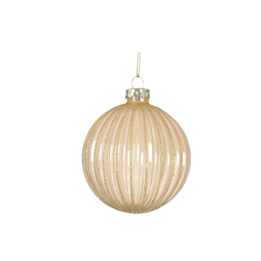 Ribbed baubles with glitter detail