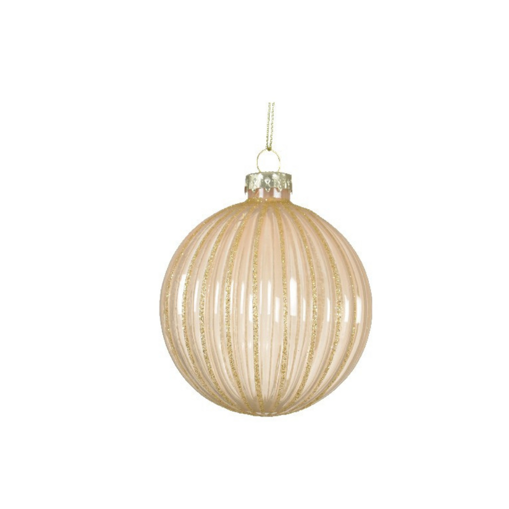 Ribbed baubles with glitter detail