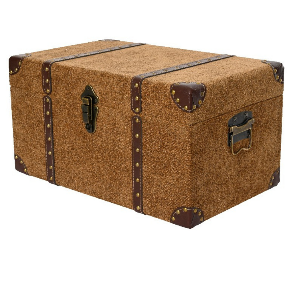 Chests with leather binding and copper closure