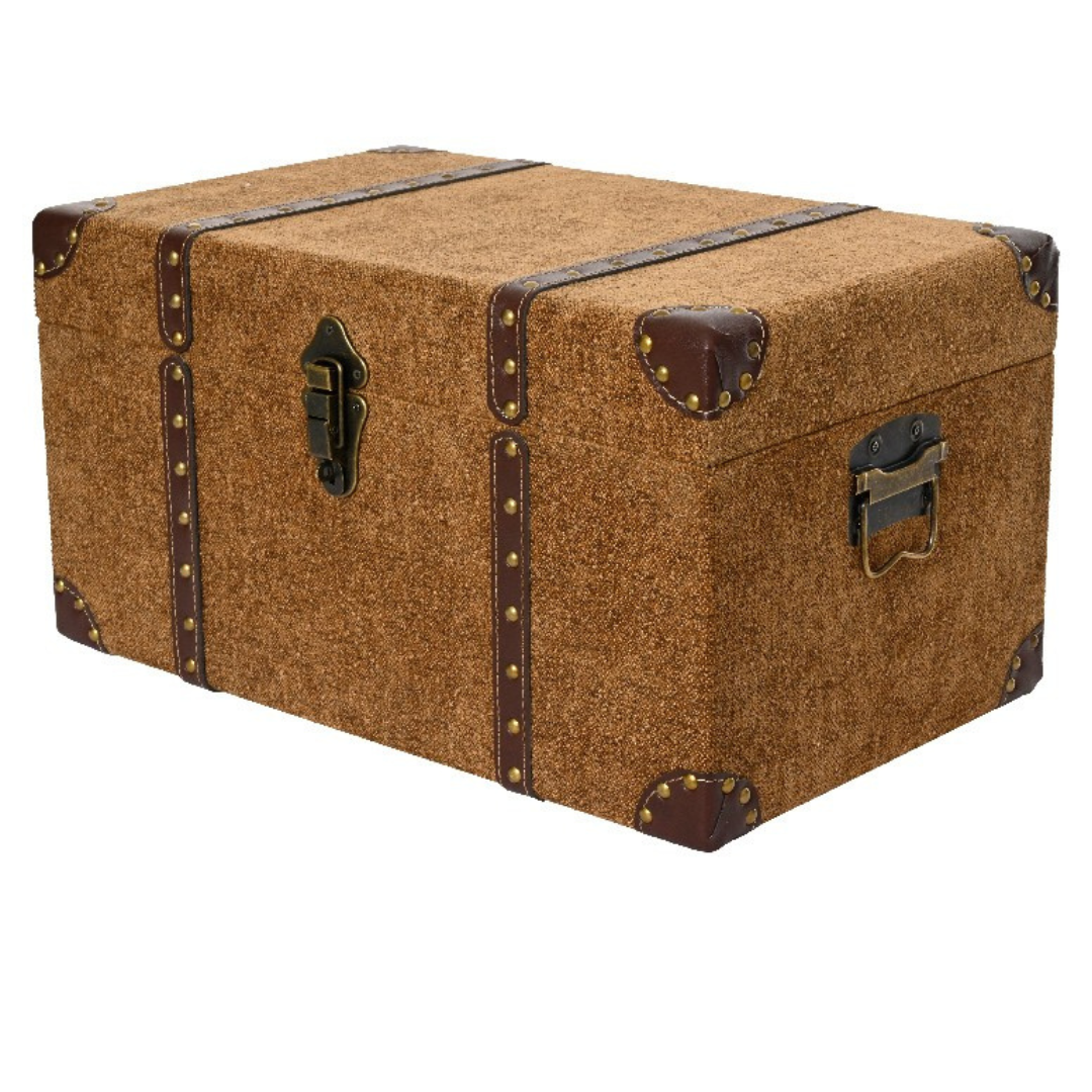 Chests with leather binding and copper closure