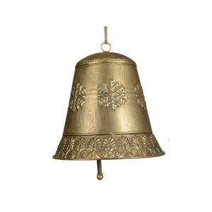 Antique Gold Snowflake Embossed Bell