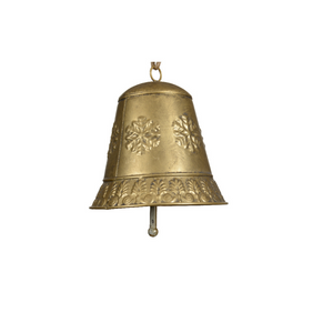 Antique Gold Snowflake Embossed Bell