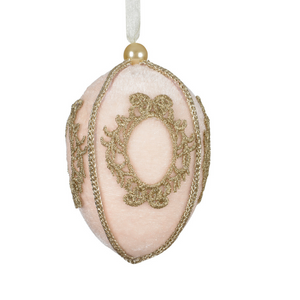 Pearl Velvet Foam Bauble with Lace