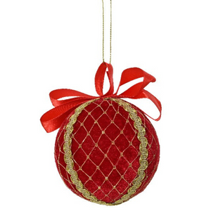 Velvet Hanging Decoration with Lace and Bow