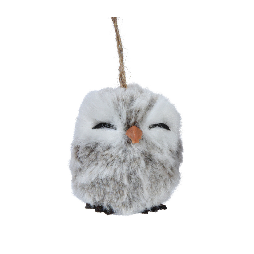 Cute grey owl hanging decs
