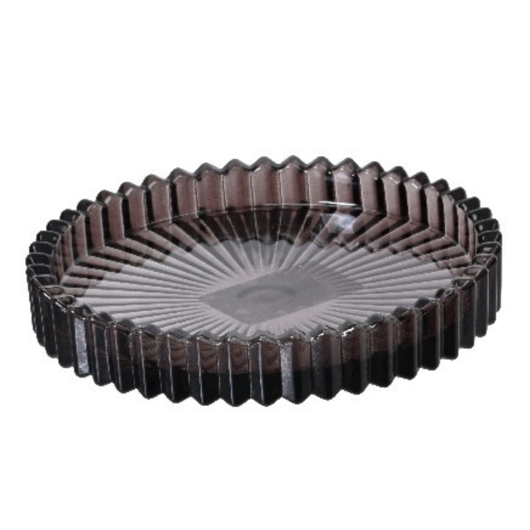 Ribbed coloured glass candle coaster