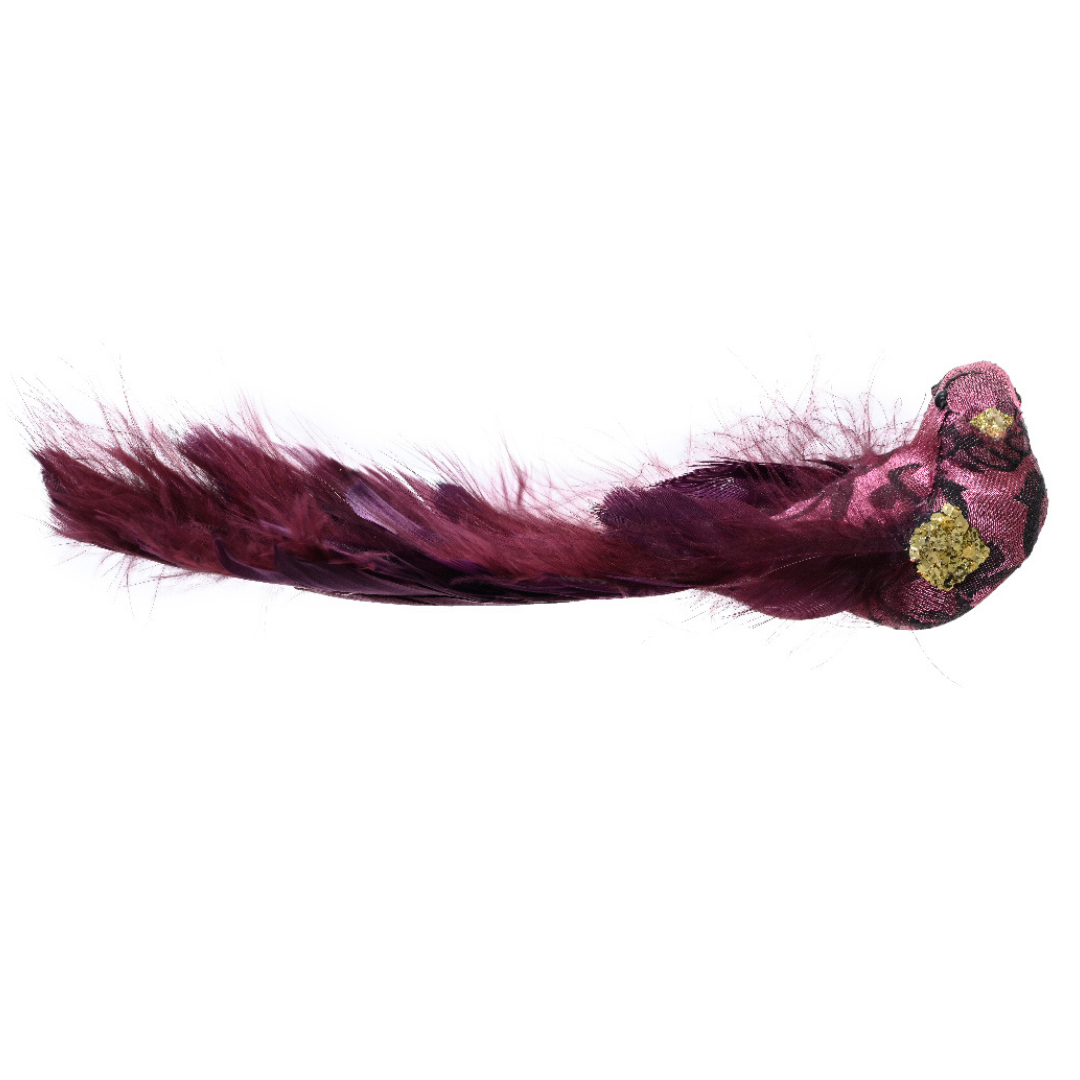 Clip on burgundy birds