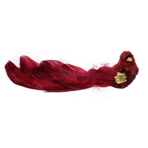 Clip on burgundy birds