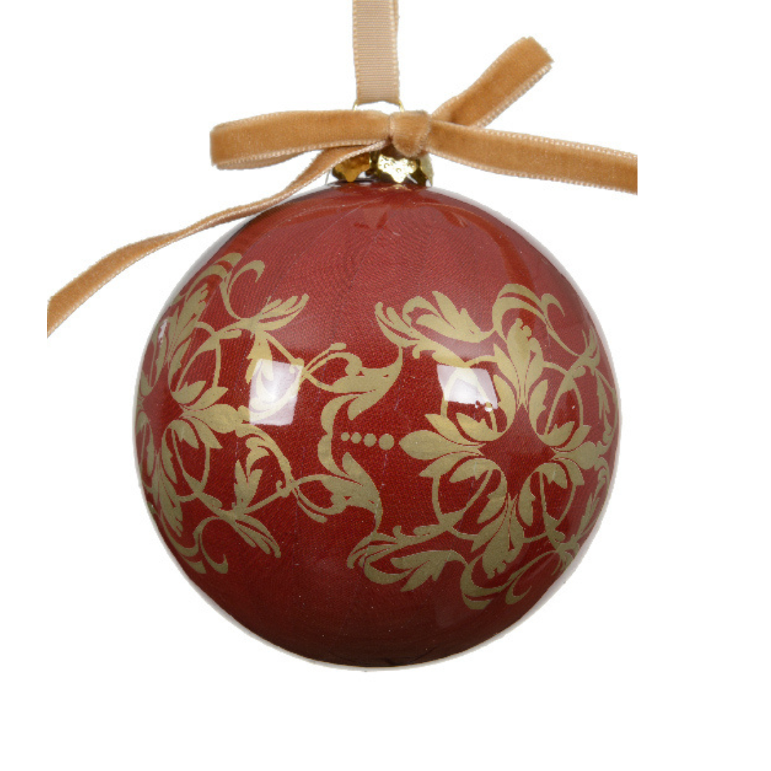 Red and Gold Swirl Foam Bauble