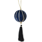 Velvet Bauble with Tassel - 3ass