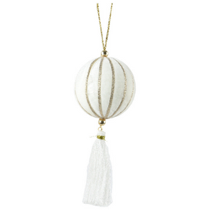 Velvet Bauble with Tassel - 3ass