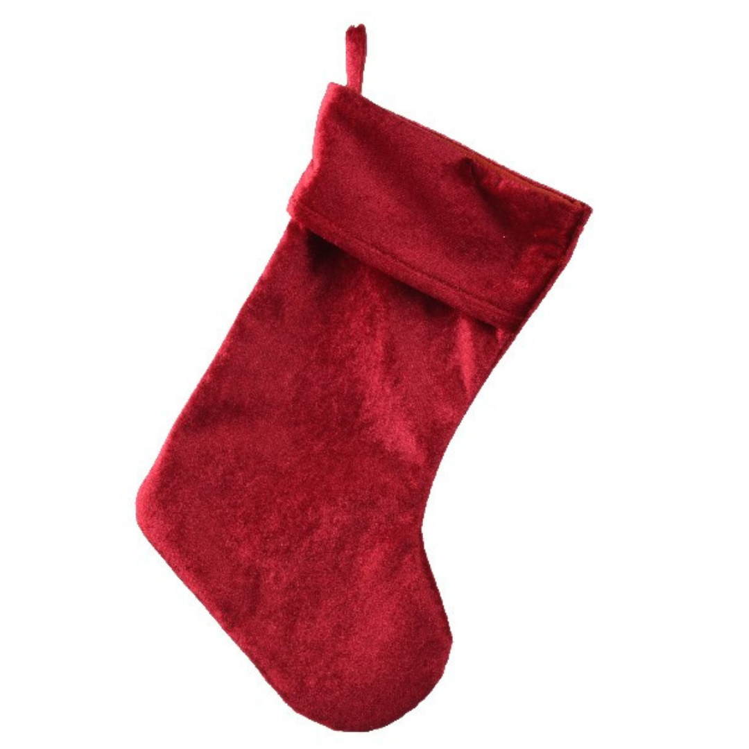Christmas Velvet Style Stocking 3 ass