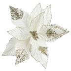 Velvet clip on sequined poinsettia