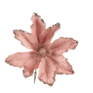 Clip-On Magnolia Flower with Glitter Centre and Edges