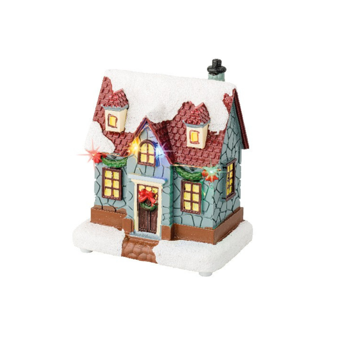 Micro LED Battery Operated Houses 4 ass