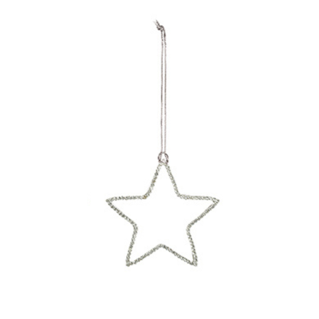 7.5cm diamante star hanging decs