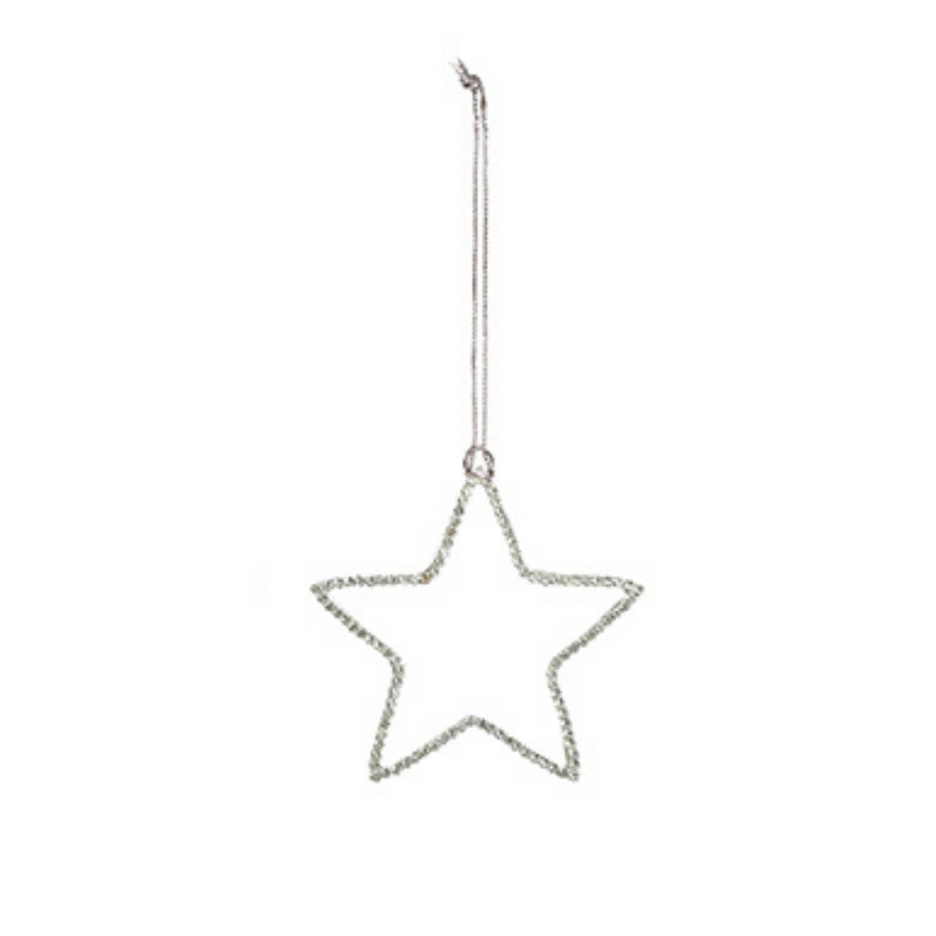 7.5cm diamante star hanging decs