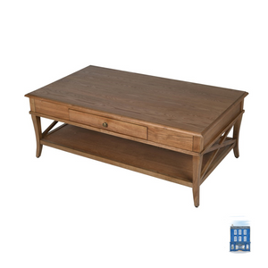 Double sided oak cross single drawer coffee table