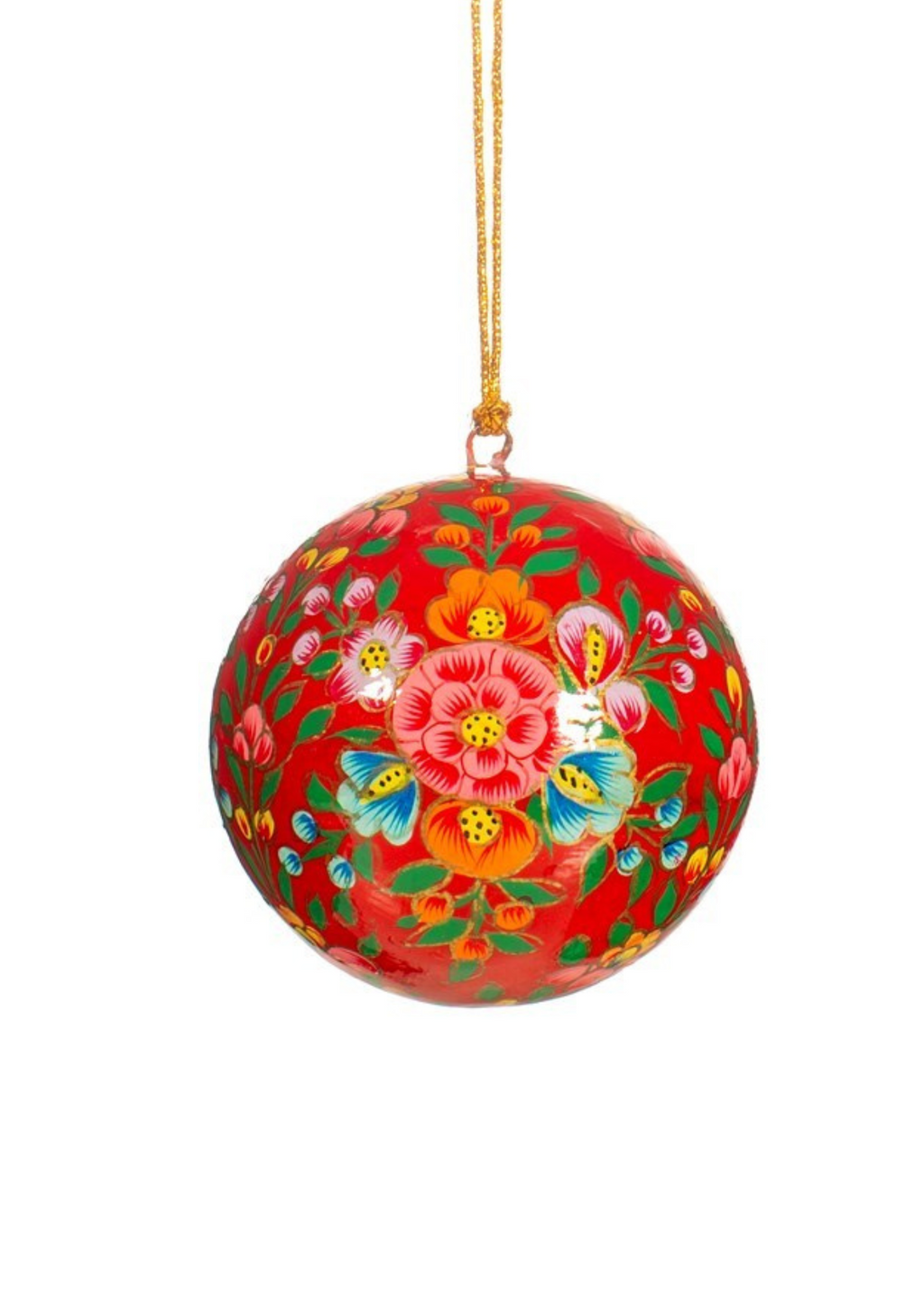 Kaskmiri papier mache floral baubles