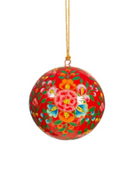 Kaskmiri papier mache floral baubles