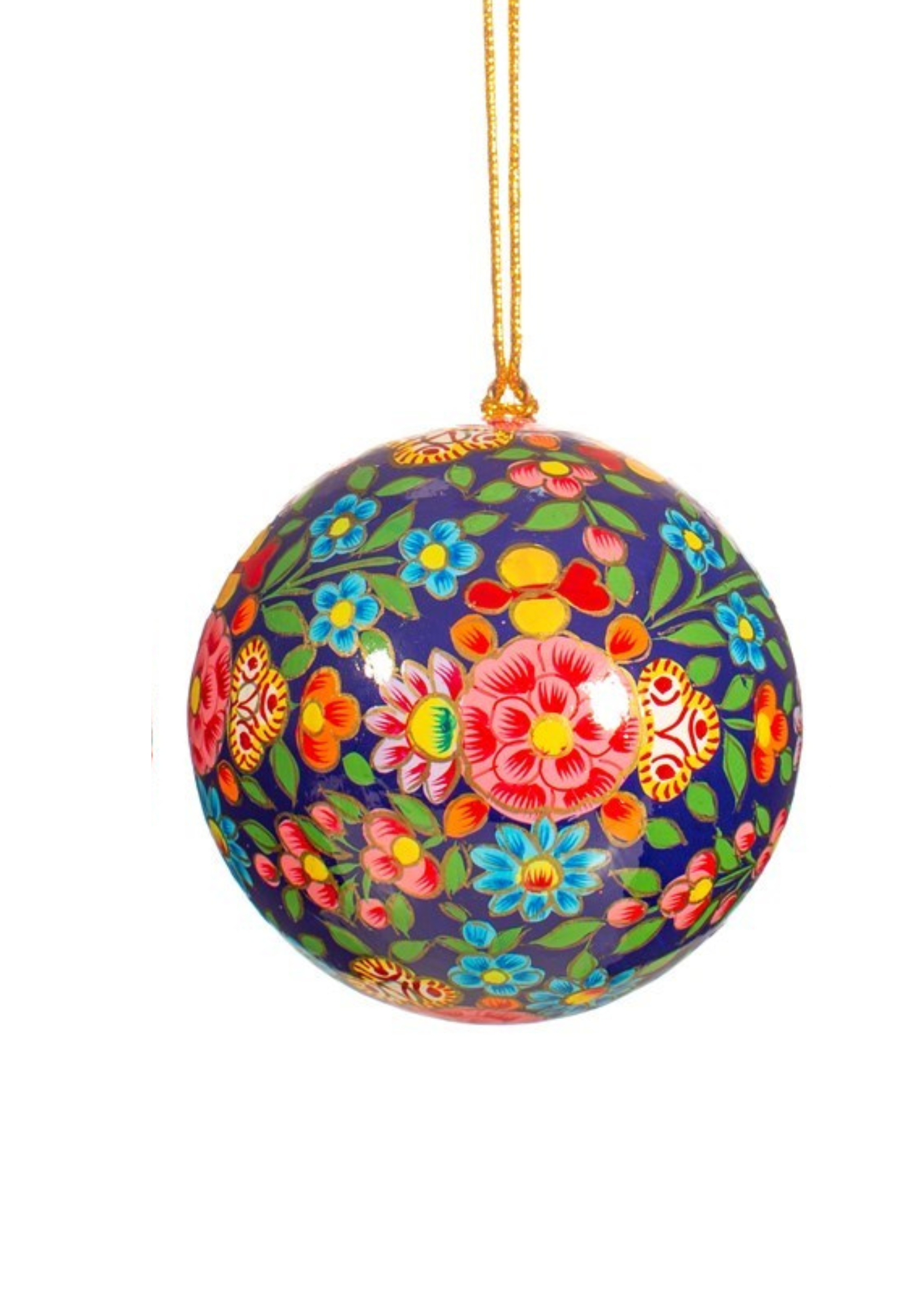 Kaskmiri papier mache floral baubles