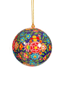 Kaskmiri papier mache floral baubles