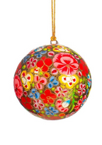 Kaskmiri papier mache floral baubles