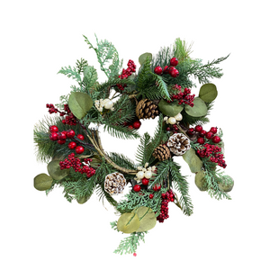 Festive Wreath with Acorns and Berries