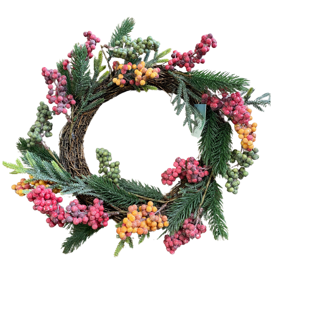 Festive Wreath with Mixed Berries