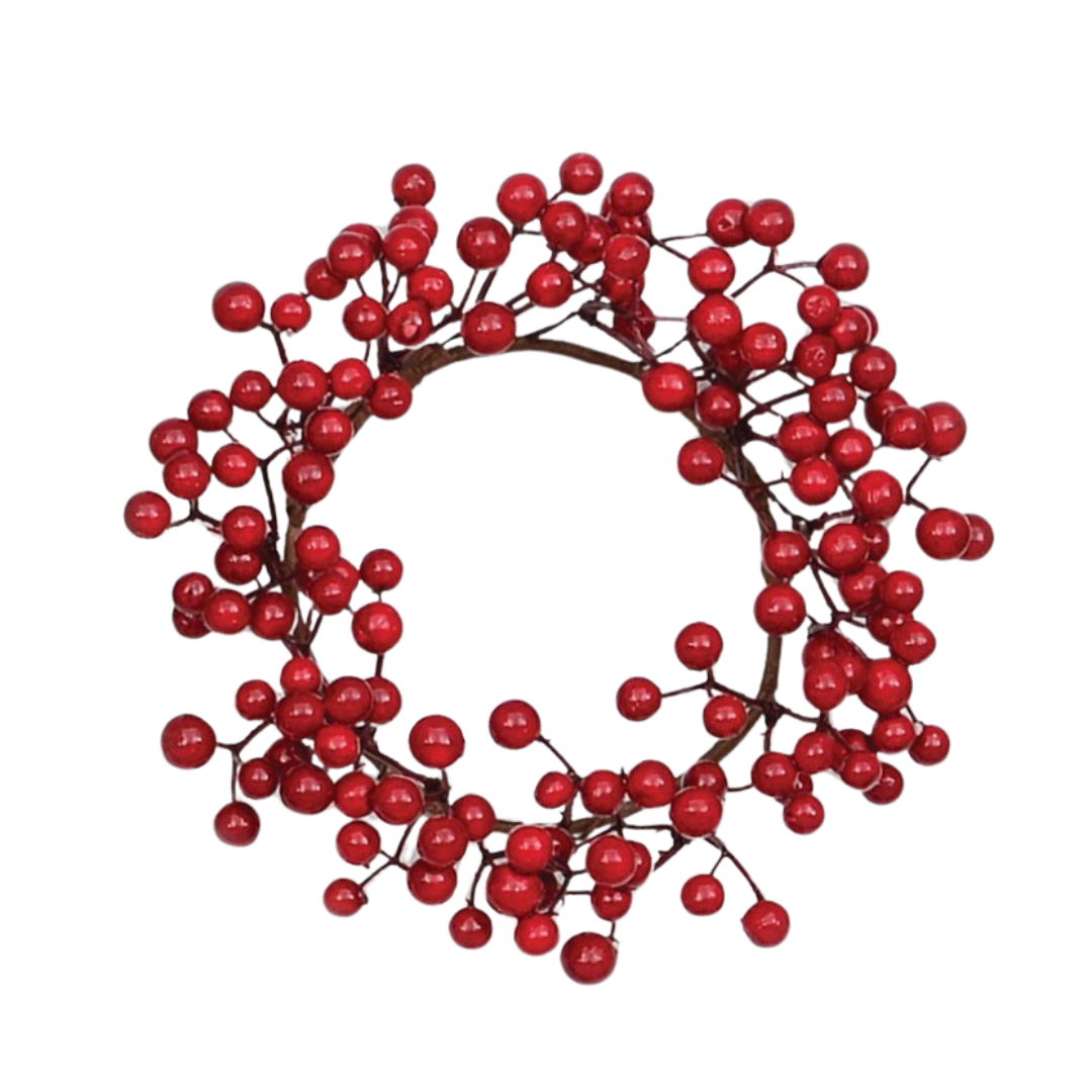 20cm Red Berry Candle Ring