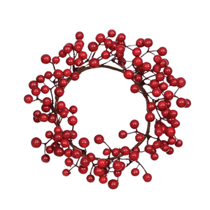 20cm Red Berry Candle Ring