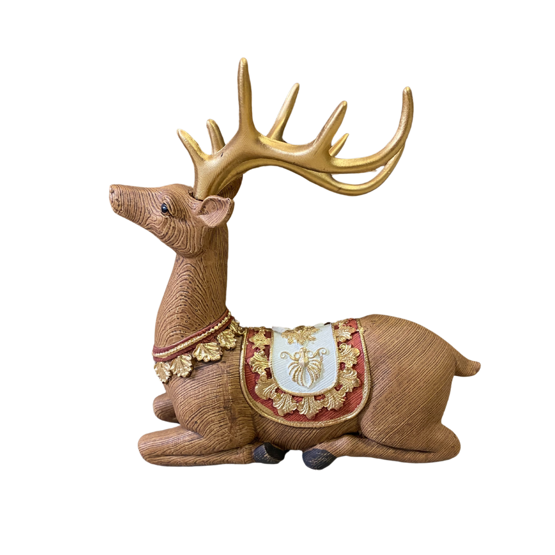 Elegant sitting reindeer ornament