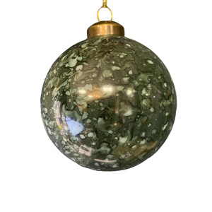 Blue/green speckled glass bauble