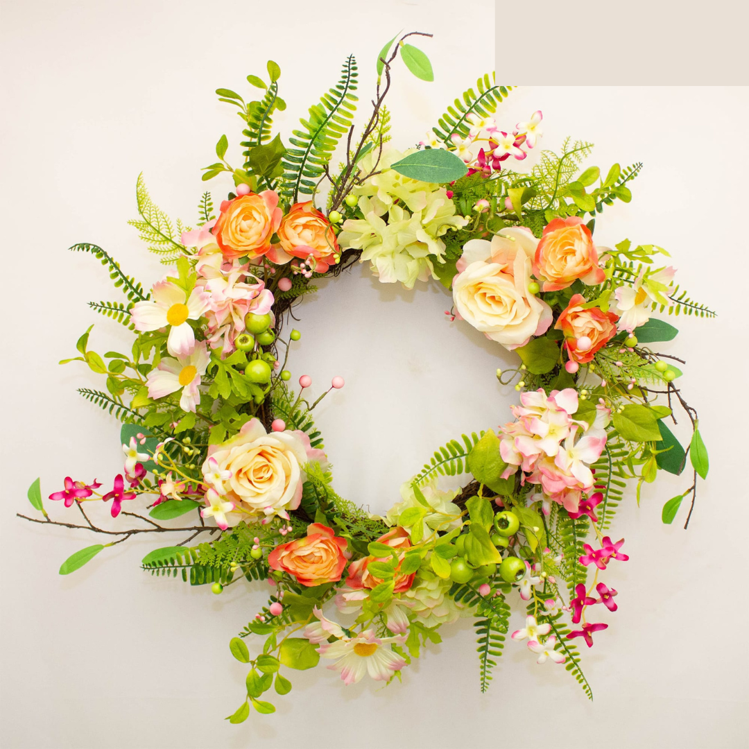 Blush garden wreath 60cm