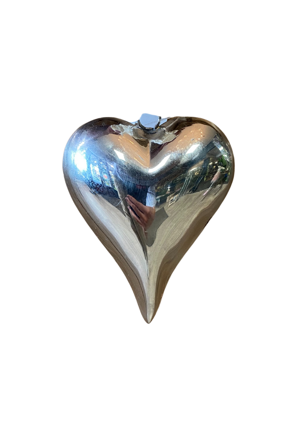 Medium silver hanging heart